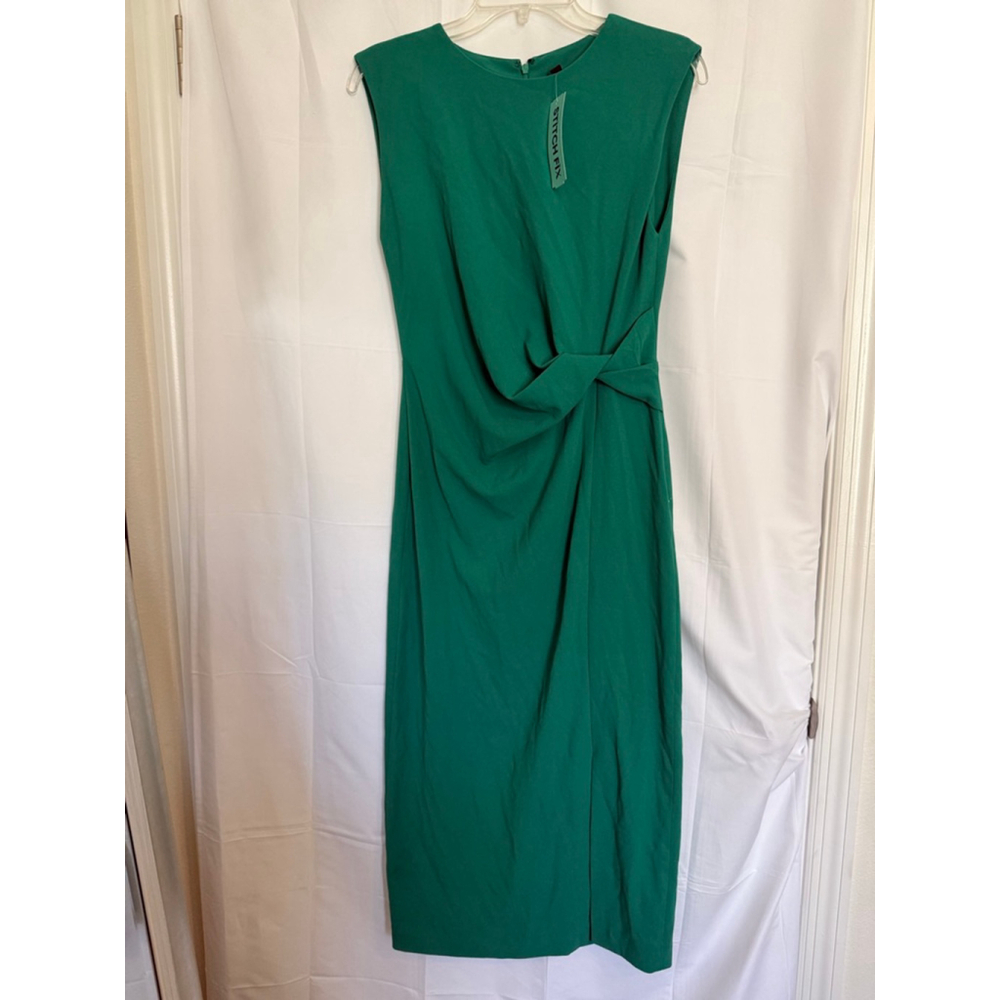 NEW Donna Karan Women's Green Cora Fitted Dress Size 4
